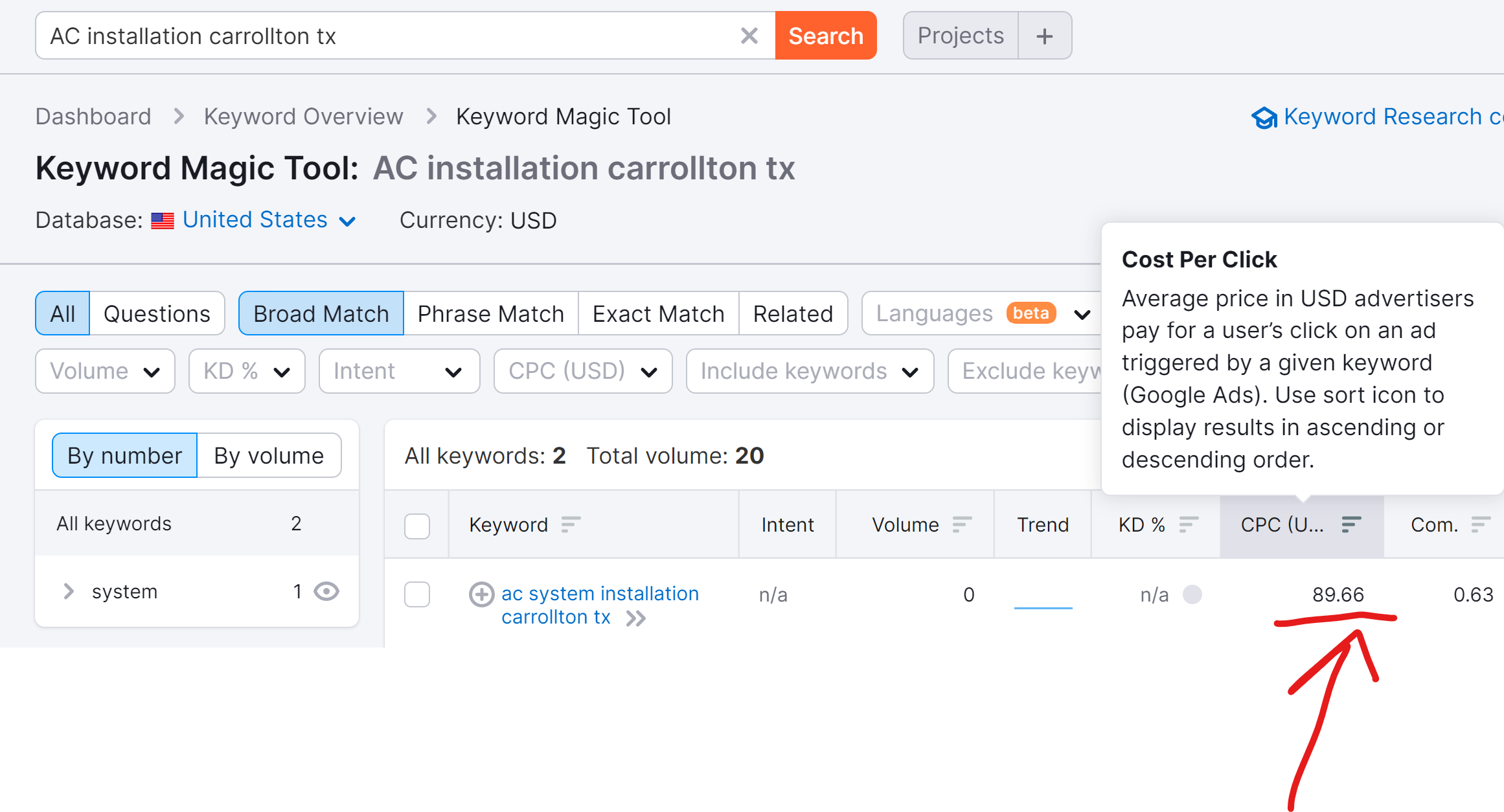 AC installation cost per click