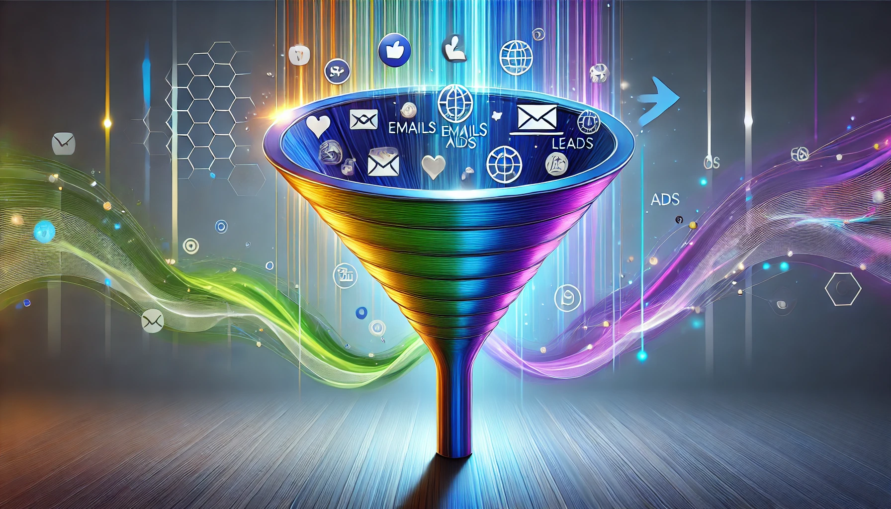 an image of a piece of art showcasing a marketing funnel