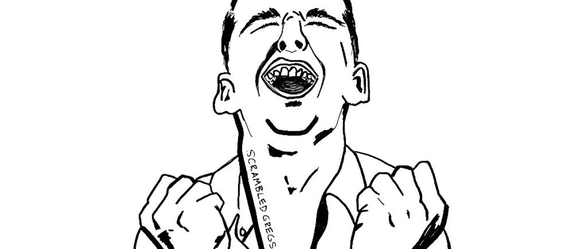 cartoon of guy screaming